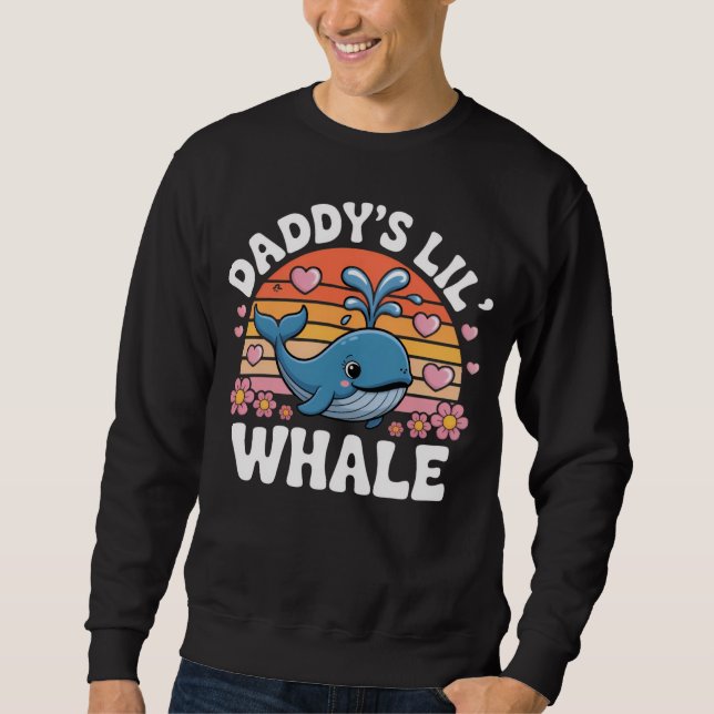Sweatshirt Les cœurs de petite baleine de papa Fleurs Coucher (Devant)