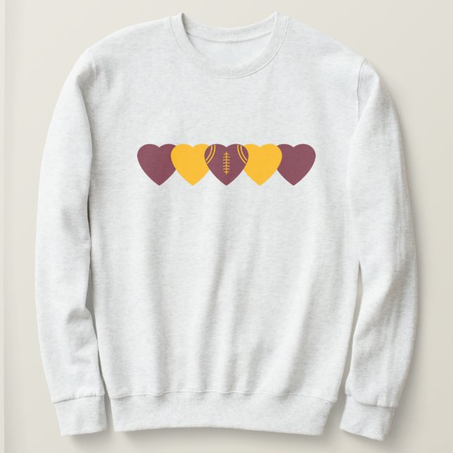 Sweatshirt Les commandants de Washington Heart Football Dark (Design devant)
