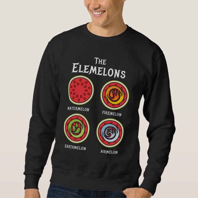Sweatshirt Les Elemelons Watermelon Fire Earth (Devant)
