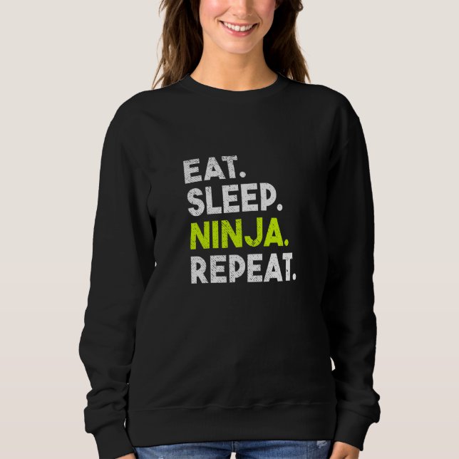 Sweatshirt Les enfants mangent le sommeil Ninja Répéter Ninja (Devant)