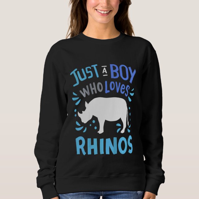 Sweatshirt Les Enfants Rhino Rhinoceros Juste Un Garçon Qui A (Devant)