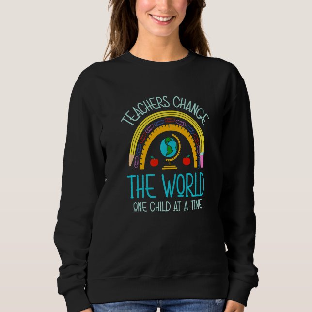 Sweatshirt Les enseignants changent le monde Enfant Retour à  (Devant)