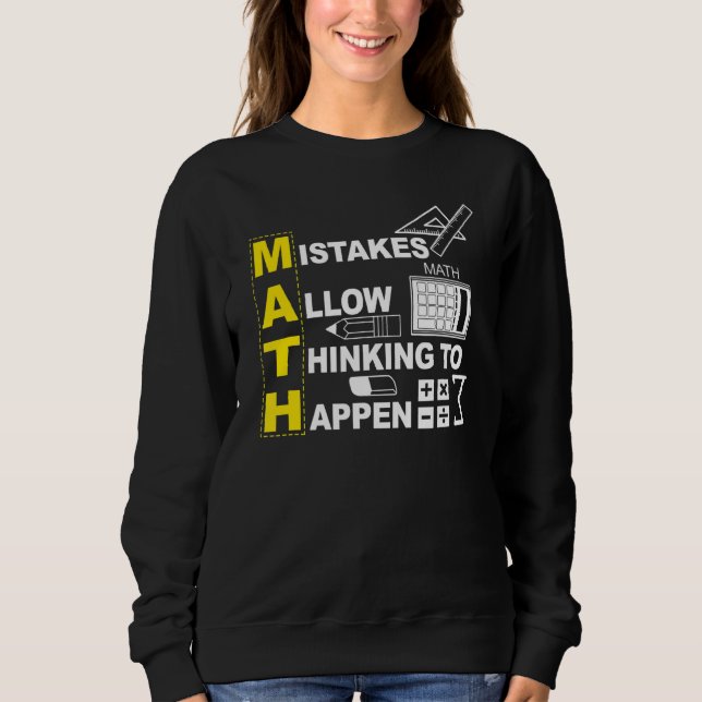 Sweatshirt Les Erreurs Mathématiques De L'Enseignant Permette (Devant)