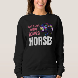 Sweatshirt Les Femmes Animales Équestres Juste Une Fille Qui 