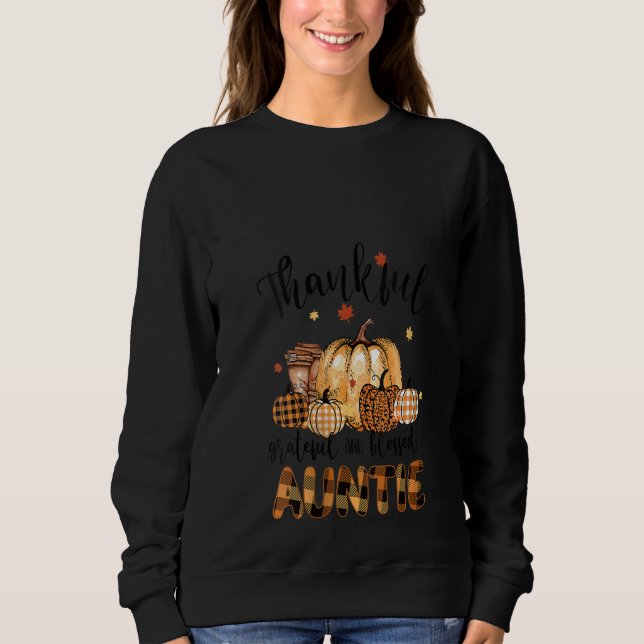 Sweatshirt Les femmes Automne Joyeuse Tante Citrouille Thanks (Devant)