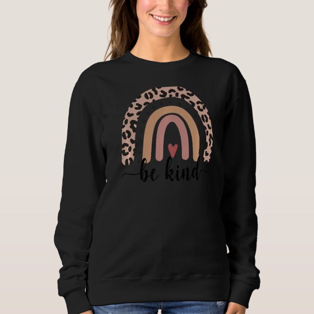 Sweatshirt Les femmes doivent être un Leopard Rainbow Inspira (Devant)