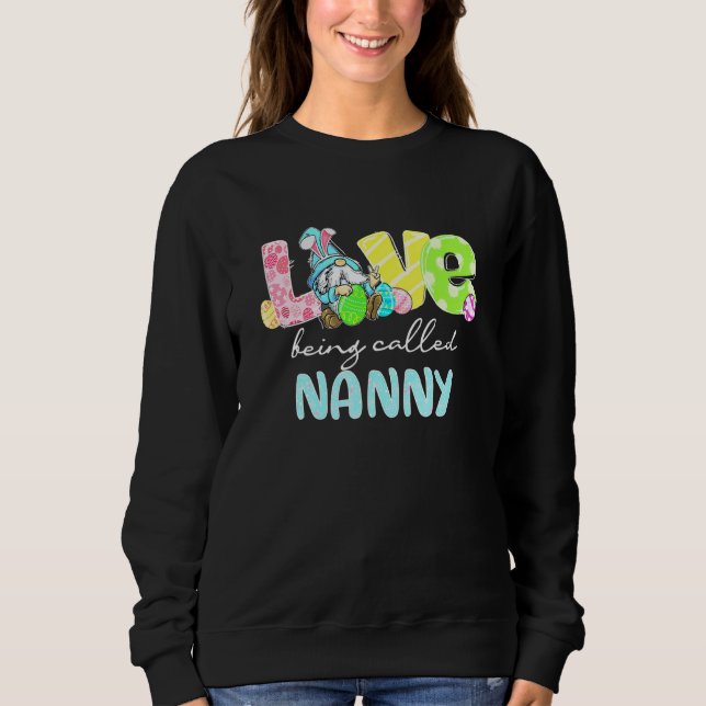 Sweatshirt Les Femmes Gnome Love Être Appelée Nanny Pâques Fa (Devant)