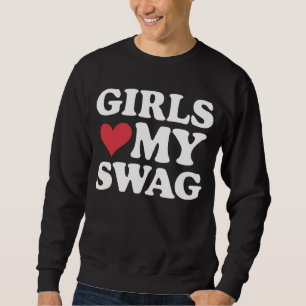 Sweatshirt Les filles aiment mon cœur swag pour la Saint-Vale
