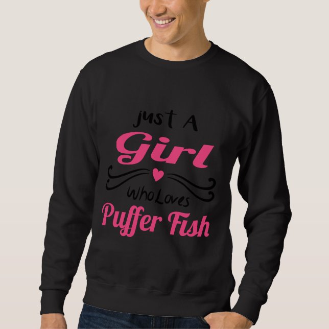 Sweatshirt Les Filles Aiment Puffer Poisson Juste Une Fille Q (Devant)