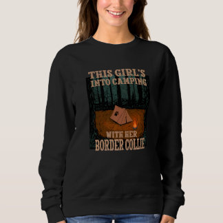 Sweatshirt Les Filles En Camping Avec Sa Frontière Collie Chi