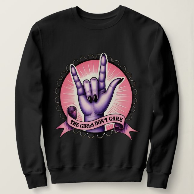 Sweatshirt Les filles ne se soucient pas des féministes (Design devant)