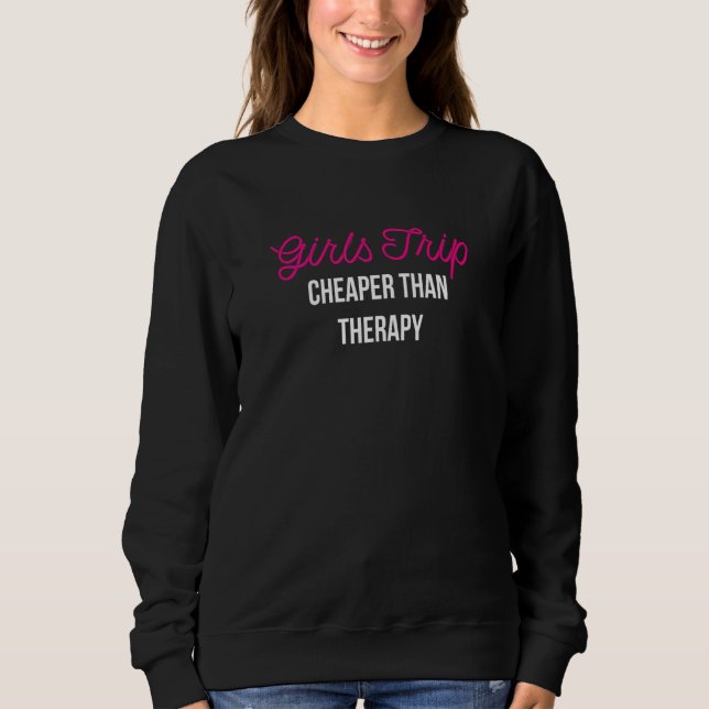 Sweatshirt Les Filles Voyagent Moins Cher Qu'Un Matchin De Va (Devant)