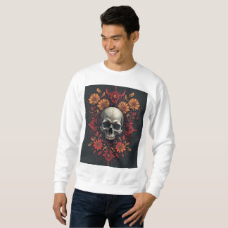 Sweatshirt "Les fleurs éthérées : un crâne au milieu des fleu