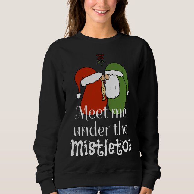 Sweatshirt Les Gnomes De Noël S'Embrasser Me Rencontrent Sous (Devant)