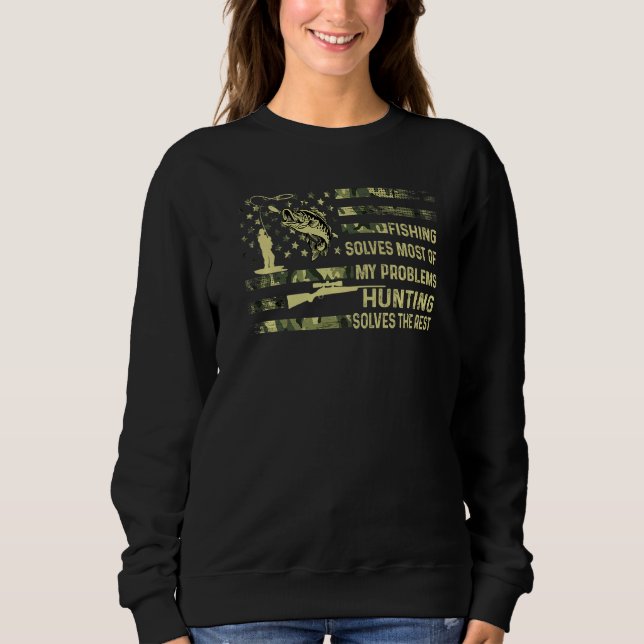 Sweatshirt Les Hommes Pêchent Résoudre La Plupart De Mes Prob (Devant)