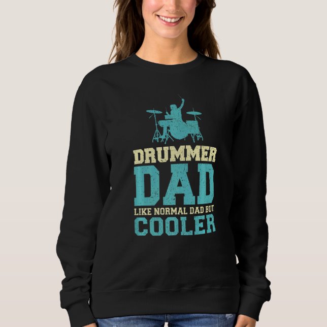 Sweatshirt Les Mens Drummer Papa Comme Un Père Régulier Drumm (Devant)