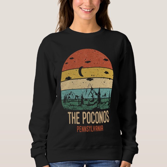 Sweatshirt Les montagnes Poconos Pennsylvanie Randonnée Vinta (Devant)