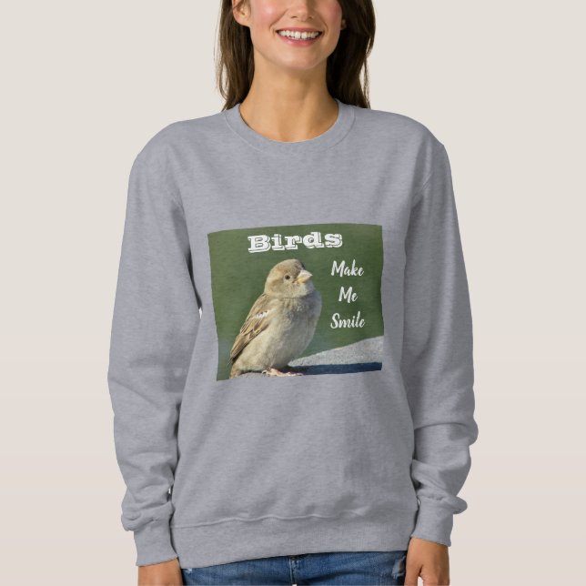 Sweatshirt Les oiseaux me font sourire Bruant Photo Oiseau (Devant)