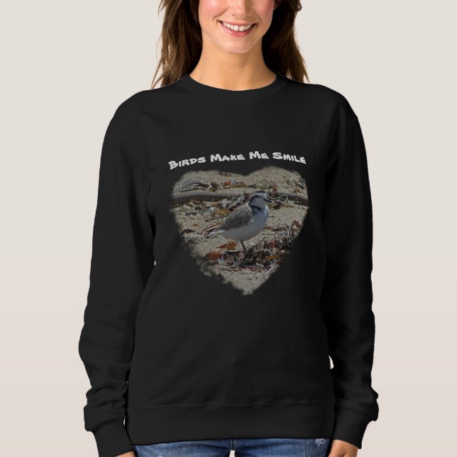 Sweatshirt Les oiseaux me font sourire Pluvier neigeux Photo  (Devant)