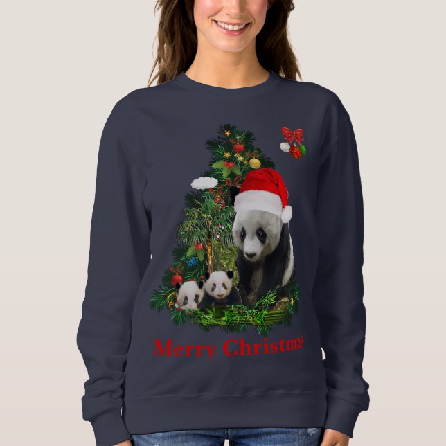Sweatshirt Les pandas de Noël  (Devant)