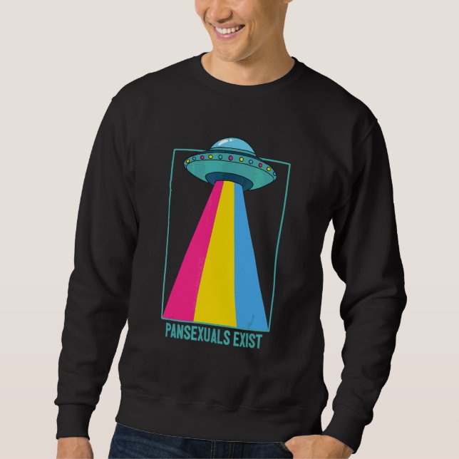 Sweatshirt Les pansexuels existent Drapeau arc-en-ciel de fie (Devant)