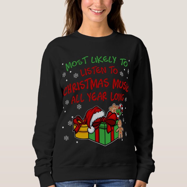 Sweatshirt Les plaisanteries et les paroles amusantes de Noël (Devant)