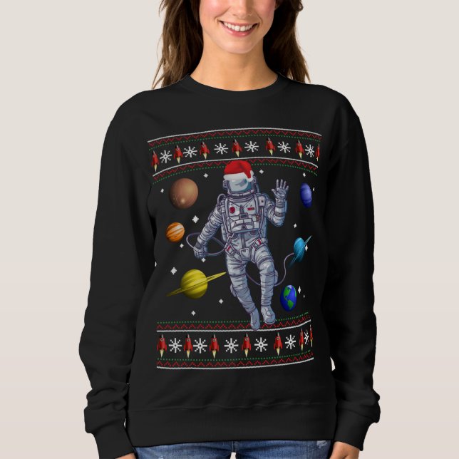 Sweatshirt Les planètes astronautes de l'espace aiment la sue (Devant)
