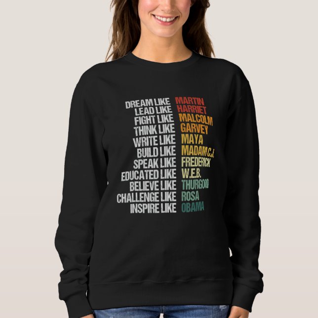 Sweatshirt Les plus grands leaders afro-américains Histoire n (Devant)