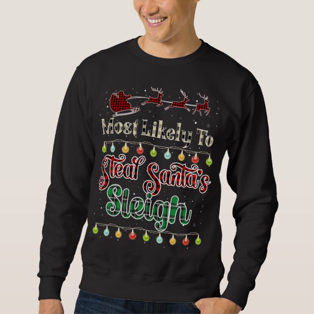 Sweatshirt Les Plus Susceptibles De Voler Père Noël Du Buffle (Devant)
