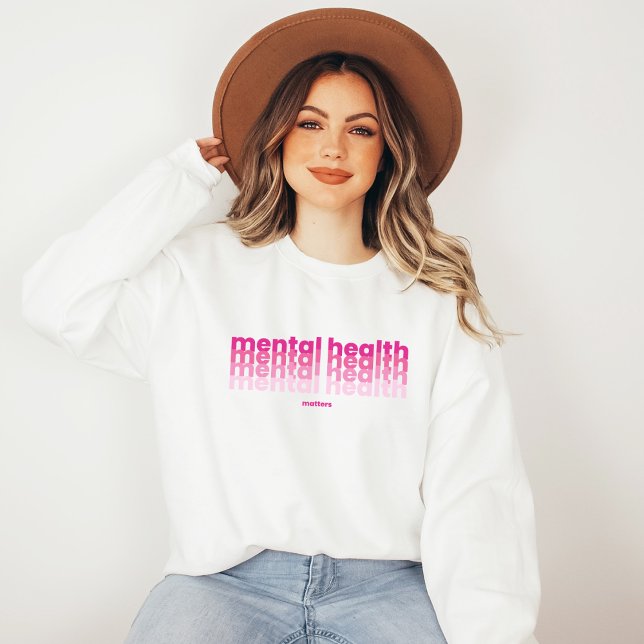 Sweatshirt Les questions de santé mentale Populaires Barbieco (Mental Health Matters Sweatshirt | Poppins Barbiecore Pink | Aesthetic Sweater)