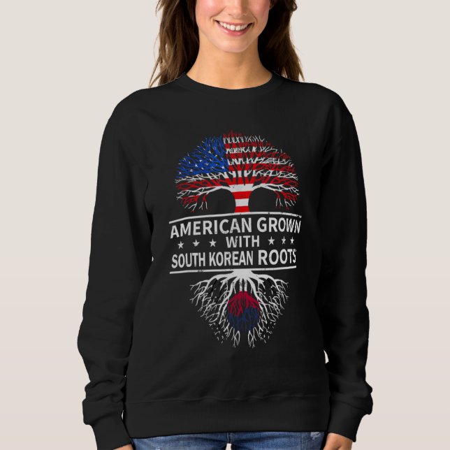 Sweatshirt Les racines sud-coréennes grandissantes de l'Améri (Devant)
