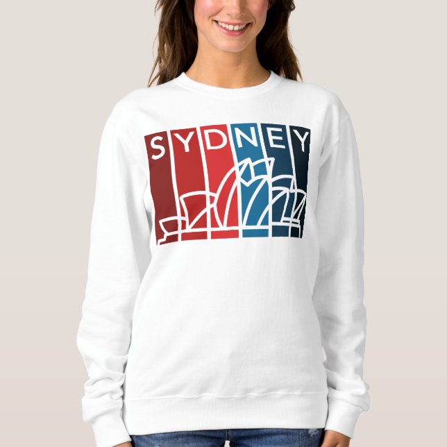 Sweatshirt Les tons rouge et bleu de l'opéra de Sydney (Devant)