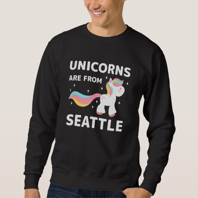 Sweatshirt Les Unicornes Proviennent De Seattle Washington Ré (Devant)