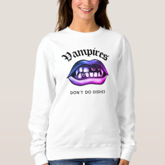 Sweatshirt Les vampires ne font pas de vaisselle Funny Vaporw