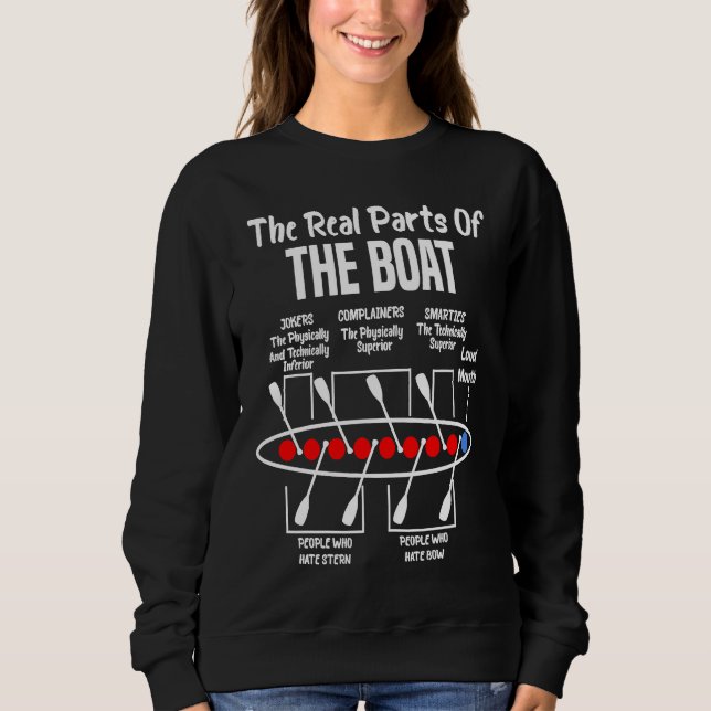 Sweatshirt Les vraies parties de l'équipage de rameurs de bat (Devant)