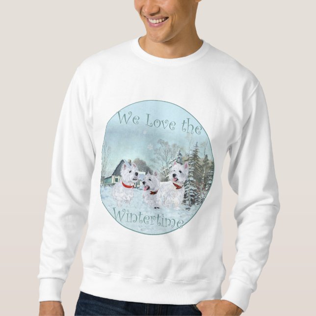 Sweatshirt Les Westies adorent l'hiver (Devant)