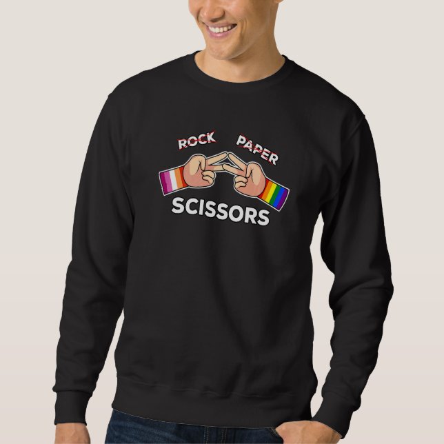 Sweatshirt Lesbian Couple Gay Pride LGBTQ Rock Paper Scissors (Devant)