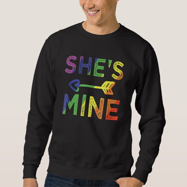 Sweatshirt Lesbian Couple She s Mine I m Hers Matching LGBT P (Devant)