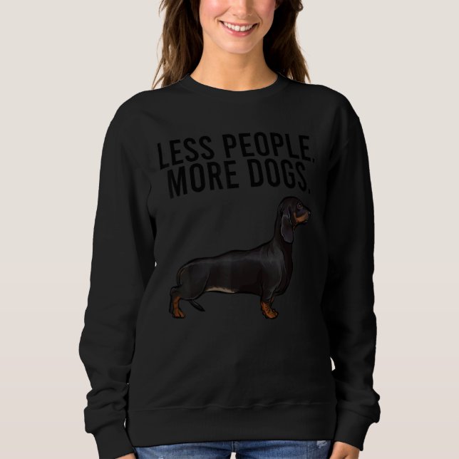 Sweatshirt Less People More Dogs Black Great Dane Introvert (Devant)