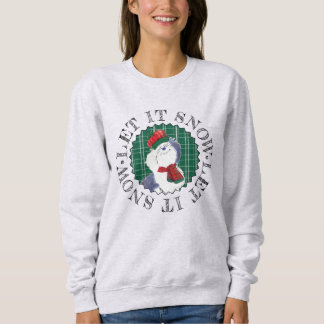 Sweatshirt Let It Snow Cute Cozy Sheepdog Winter Women