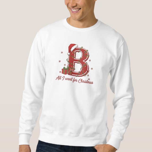 Sweatshirt Letter B Christmas Monogram Design (Devant)