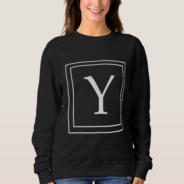 Sweatshirt Letter Y Monogram English Alphabet Y Initial Gray (Devant)
