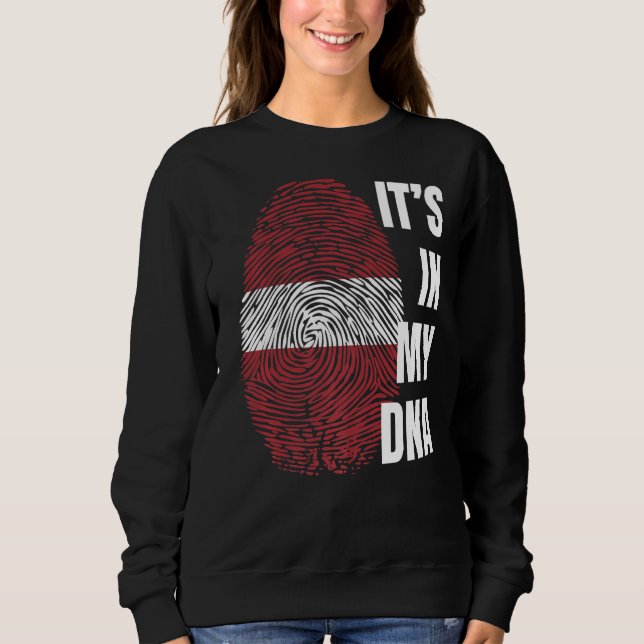 Sweatshirt Lettonie Drapeau Dna Empreinte Dna Lettonie (Devant)