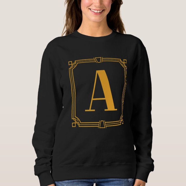 Sweatshirt Lettre A Alphabet Monogramme A Géométrique Initial (Devant)