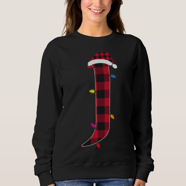 Sweatshirt Lettre Awesome J Nom initial Buffalo Plaid Christ (Devant)