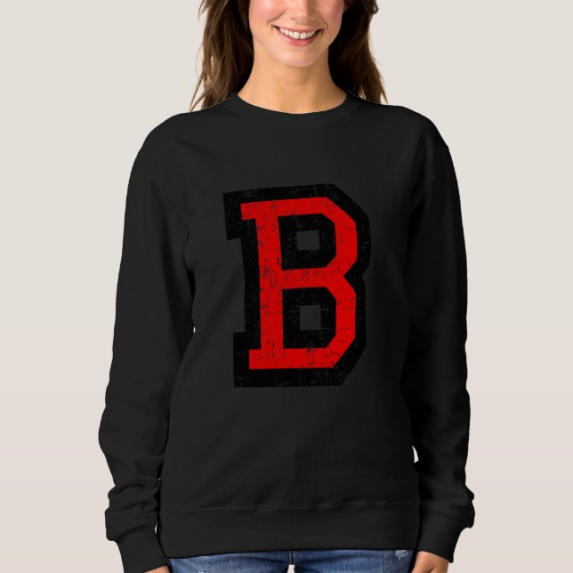Sweatshirt Lettre B (rouge noir Vintage) (Devant)