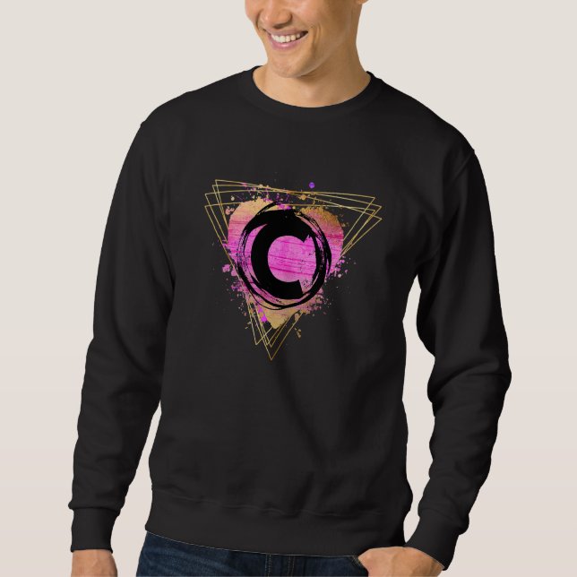 SWEATSHIRT LETTRE C MONOGRAPHIQUE INITIALE PERSONNALISÉE DÉCO (Devant)