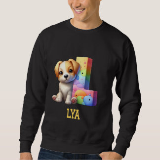 Sweatshirt LETTRE CHIENS COTE Nom JC Chien arc-en-ciel