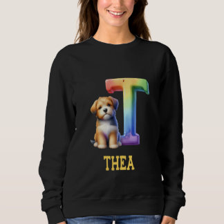 Sweatshirt LETTRE CHIENS COTE THÉ Nom Chien arc-en-ciel