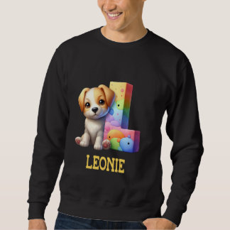 Sweatshirt Lettre Chiens mignons Leonie Nom Chien arc-en-ciel